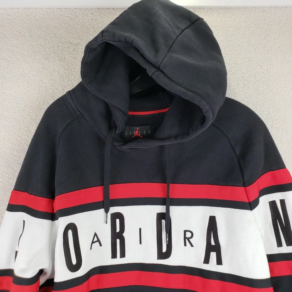 Jordan Jumpman Pullover Hoodie Mens XL Black Red White Sportswear Streetwear